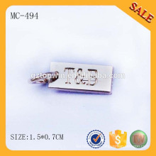 MC494 etiqueta grabada de encargo de la joyería para la pulsera, placa de la joyería del metal de guangzhou hecha